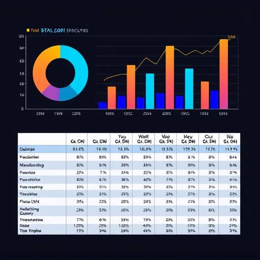 Grafici e tabelle che rappresentano dati finanziari analizzati da un consulente.