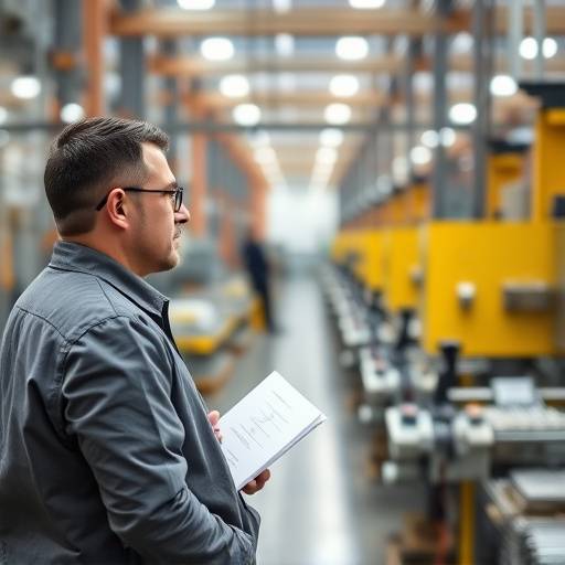 Un consulente che osserva e analizza i processi operativi in un'azienda manifatturiera.