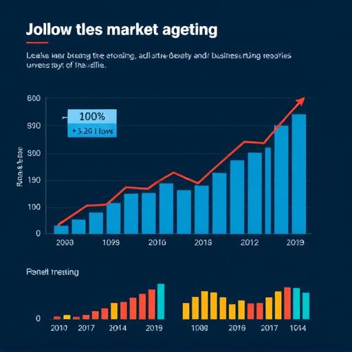 Un grafico che mostra la crescita aziendale e le tendenze del mercato