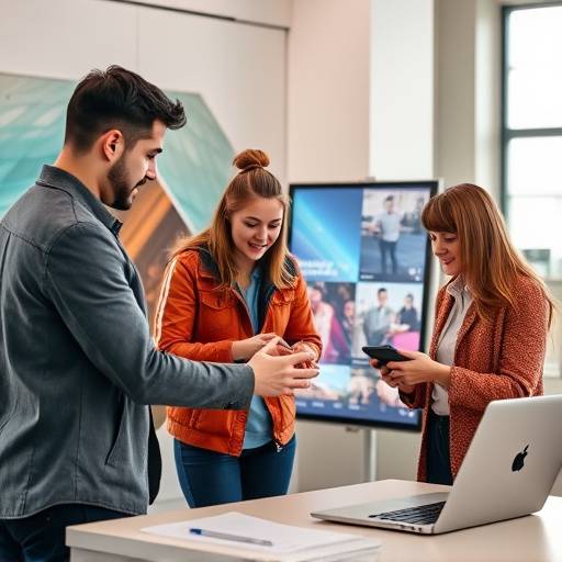 Un team di marketing che collabora per sviluppare una nuova campagna pubblicitaria.